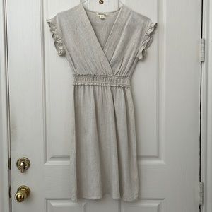 Monteau Los Angeles size S light tan linen color dress